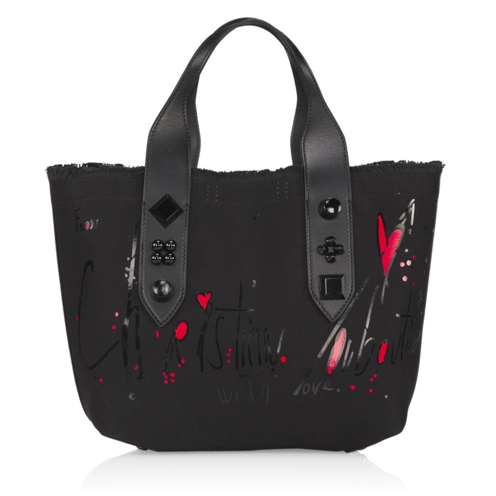 Christian Louboutin Black and Red Frangibus Tote Bag Small
